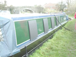 window guards on canal boat